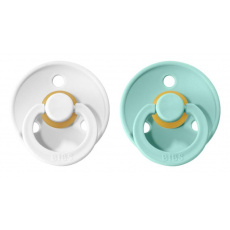 BIBS Colour dudlíky z přírodního kaučuku 2 ks vel. 1 White/Mint BIBS Colour dudlíky z přírodního kaučuku 2 ks vel. 1 White/Mint