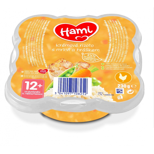 HAMI Malý Gurmán: Krémové rizoto s mrkví a hráškem (230 g)