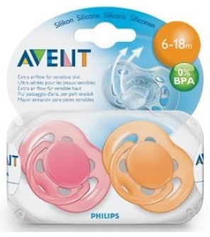 Šidítko silikonové 6-18 m. bez BPA Sensitive, 2ks Avent Šidítko silikonové 6-18 m. bez BPA Sensitive, 2ks Avent