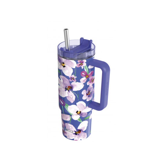 Nerezový termohrnek s brčkem Stream Flower Dusk 950 ml