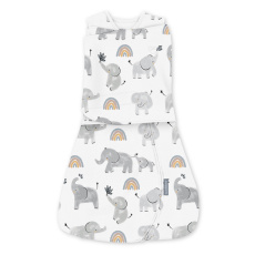 INGENUITY Zavinovačka bavlněná ulitka konvertibilní s volným rukávem TOG 1 SwaddleMe™ Happy Elephant INGENUITY Zavinovačka bavlněná ulitka konvertibilní s volným rukávem TOG 1 SwaddleMe™ Happy Elephant