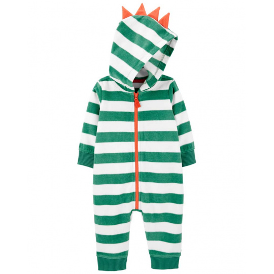 CARTER'S Overal na zip Green Stripes Dino chlapec 3m