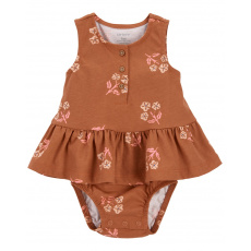 CARTER'S Body bez rukávů s volánem Brown Flowers holka 6m CARTER'S Body bez rukávů s volánem Brown Flowers holka 6m