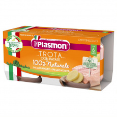PLASMON Příkrm bezlepkový zeleninový s pstruhem a bramborami 2x80g, 6m+ PLASMON Příkrm bezlepkový zeleninový s pstruhem a bramborami 2x80g, 6m+