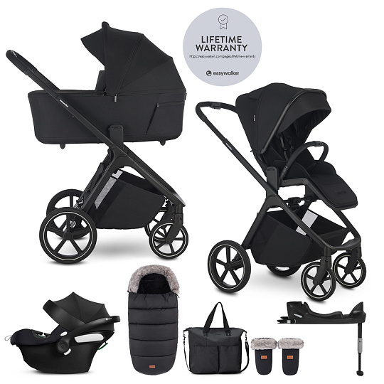 EASYWALKER Set kočárek 4v1 Zoey Go Pure Black XXL Limited + CBX Aton B2 i-Size + Cybex Base One EASYWALKER Set kočárek 4v1 Zoey Go Pure Black XXL Limited + CBX Aton B2 i-Size + Cybex Base One