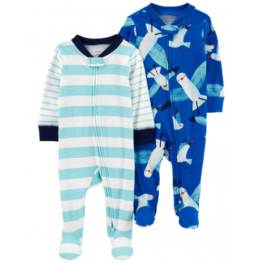 CARTER'S Overal na zip Sleep & Play Blue Seagull kluk 2ks NB/vel. 56