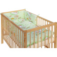 Dětská postýlka s vyndavacími příčkami - přírodní ECO - 120x60 cm s kompletní výbavou Mráček Barva soupravy: Mráček zelený