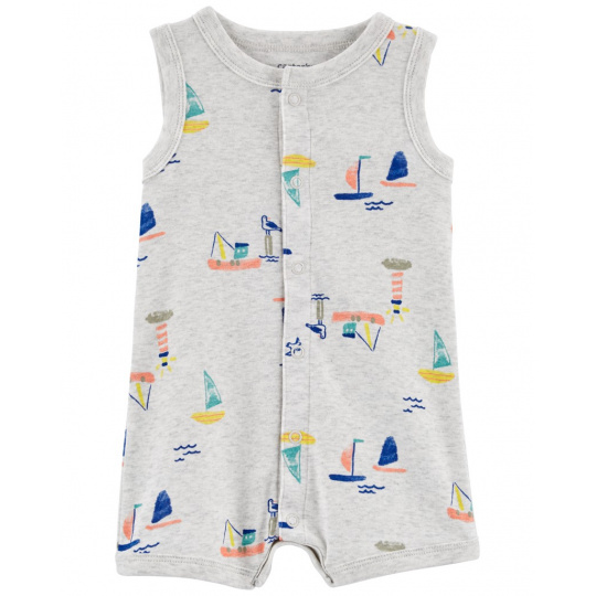 CARTER'S Overal letní Grey Boats kluk 12m