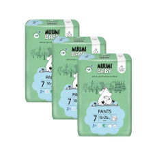 MUUMI Baby Pants 7 XL 16-26 kg (102 ks), měsíční balení kalhotkových eko plen MUUMI Baby Pants 7 XL 16-26 kg (102 ks), měsíční balení kalhotkových eko plen