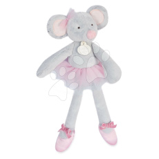 Doudou et Compagnie Plyšová panenka myška Mouse My Doudou Ballerine  růžová 30 cm v dárkovém balení od 0 měsíců
