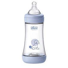 CHICCO Láhev kojenecká antikoliková Perfect5 240 ml chlapec střední průtok 2m+ CHICCO Láhev kojenecká antikoliková Perfect5 240 ml chlapec střední průtok 2m+
