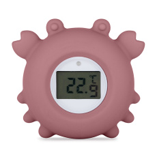 PETITE&MARS Teploměr silikonový digitální do vody Crab Caleb Dusty Rose 0m+