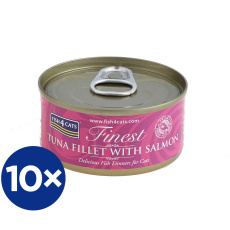 10x FISH4CATS Konzerva pro kočky Finest tuňák s lososem 70 g 10x FISH4CATS Konzerva pro kočky Finest tuňák s lososem 70 g