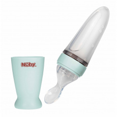 NUBY Krmítko silikonové 90 ml 3m + zelené NUBY Krmítko silikonové 90 ml 3m + zelené