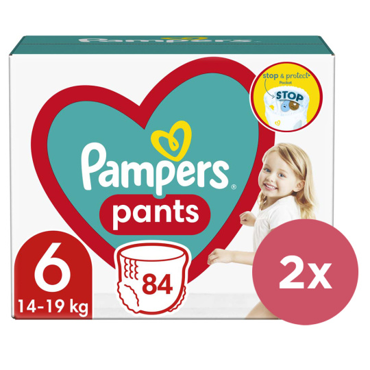 2x PAMPERS Pants Kalhotky plenkové jednorázové 6 (15 kg+) 84 ks - MEGA PACK