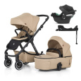 PETITE&MARS SET Kočárek 4v1 ICON Mocha Beige LITE AIR + CYBEX Aton B2 i-Size