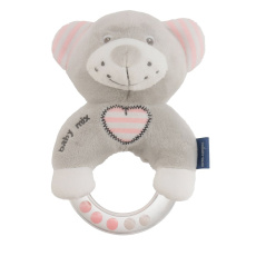 Dětské plyšové chrastítko Baby Mix medvěd růžový