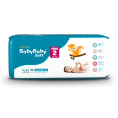 BABYBABY SOFT Pleny jednorázové Ultra-Dry Mini (3-6 kg) 56 ks BABYBABY SOFT Pleny jednorázové Ultra-Dry Mini (3-6 kg) 56 ks