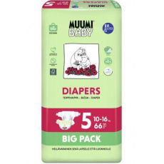 MUUMI Baby Pleny jednorázové 5 (10-16 kg) 66 ks - BIG PACK MUUMI Baby Pleny jednorázové 5 (10-16 kg) 66 ks - BIG PACK