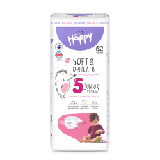 BELLA HAPPY Baby Pleny jednorázové Junior 11-18 kg Big Pack 52 ks BELLA HAPPY Baby Pleny jednorázové Junior 11-18 kg Big Pack 52 ks