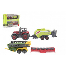 Sada farma traktor s příslušenstvím 4ks kov/plast mix druhů v krabici 21x15x6cm Sada farma traktor s příslušenstvím 4ks kov/plast mix druhů v krabici 21x15x6cm