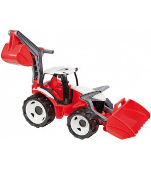 Traktor se lžící a bagrem plast modro-šedý 65cm v krabici od 3 let Traktor se lžící a bagrem plast modro-šedý 65cm v krabici od 3 let