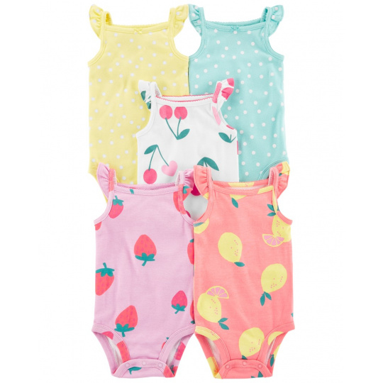 CARTER'S Body na ramínka Dots Fruit holka 5ks NB/vel. 56