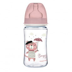 CANPOL BABIES Láhev se širokým hrdlem Bonjour Paris 240 ml růžová CANPOL BABIES Láhev se širokým hrdlem Bonjour Paris 240 ml růžová