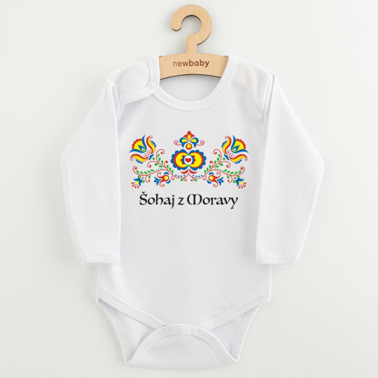 Dětské body s potiskem New Baby Lidový vzor Šohaj z Moravy