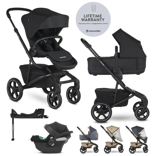 EASYWALKER SET Kočárek 4v1 Jimmey Pepper Black LITE RWS + CYBEX Aton B2 i-Size