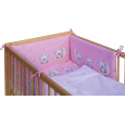 Dětská postýlka s vyndavacími příčkami - přírodní ECO - 120x60 cm s kompletní výbavou Toro Barva soupravy: Toro růžová