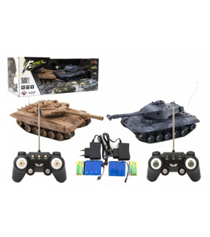 Tank RC 2ks 25cm tanková bitva+dobíjecí pack 27MHZ a 40MHz se zvukem se světlem v krabici 50x20x23cm Tank RC 2ks 25cm tanková bitva+dobíjecí pack 27MHZ a 40MHz se zvukem se světlem v krabici 50x20x23cm