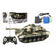 Tank RC plast 27cm 27MHz na baterie+dobíjecí pack se zvukem v krabici 37x17x19cm Tank RC plast 27cm 27MHz na baterie+dobíjecí pack se zvukem v krabici 37x17x19cm