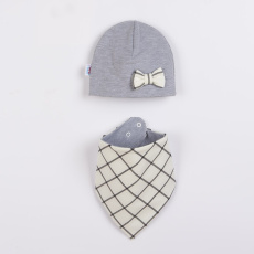 Kojenecká čepička s šátkem na krk New Baby Missy šedá Kojenecká čepička s šátkem na krk New Baby Missy šedá