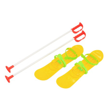 Dětské lyže s vázáním a holemi Baby Mix BIG FOOT 42 cm žluté Dětské lyže s vázáním a holemi Baby Mix BIG FOOT 42 cm žluté