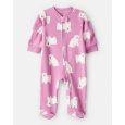 CARTER'S Overal na zip fleece Sleep & Play růžový Polar bear dívka NB/vel.56