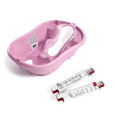 OK BABY SET Vanička rostoucí protiskluzová Onda Evolution 0–12m Pink + podpůrné lišty na vanu OK BABY SET Vanička rostoucí protiskluzová Onda Evolution 0–12m Pink + podpůrné lišty na vanu