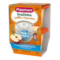 PLASMON Svačinka bezlepková ovocná NUTRI-MUNE jablko s jogurtem 2x120g, 6m+ PLASMON Svačinka bezlepková ovocná NUTRI-MUNE jablko s jogurtem 2x120g, 6m+