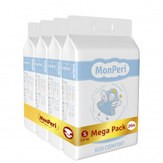MONPERI Eco Comfort Pleny jednorázové S (3-6 kg) 264 ks - Mega Pack MONPERI Eco Comfort Pleny jednorázové S (3-6 kg) 264 ks - Mega Pack