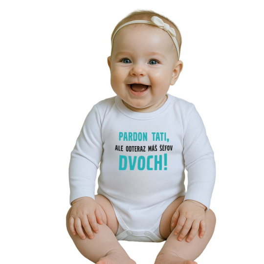 Body s potiskem New Baby Pardon tati,... máš šéfov dvoch! Body s potiskem New Baby Pardon tati,... máš šéfov dvoch!