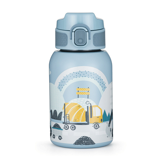 PETITE&MARS Láhev nerezová termo se slámkou 350 ml Work Zone 12m+