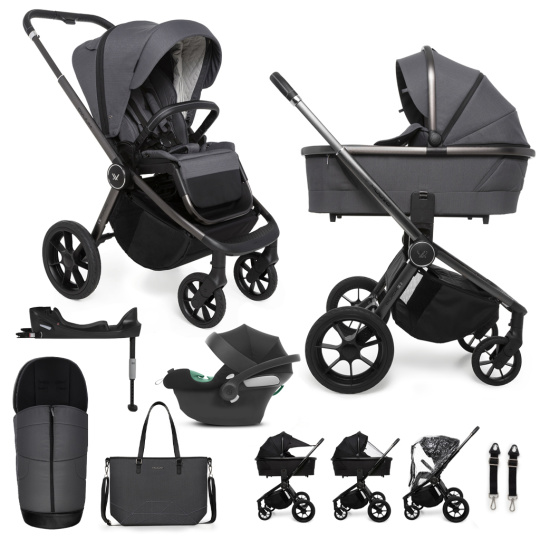 MUUVO SET Kočárek 4v1 Quick SE 2 Diamond graphite set + CYBEX Aton B2 i-Size
