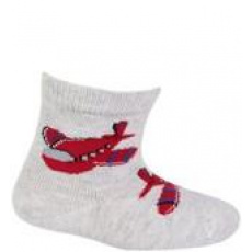WOLA Ponožky kojenecké bavlněné se vzorem kluk Grey 15-17