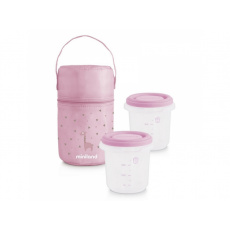 Termoizolační pouzdro + kelímky na jídlo Pink 2ks Termoizolační pouzdro + kelímky na jídlo Pink 2ks