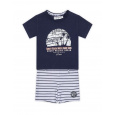DIRKJE Set 2dílný kr. kalhoty 74 Navy+White+Stripe