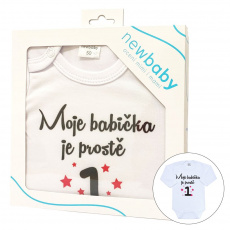 Body s potiskem New Baby Moje babička je prostě jednička - dárkové balení Body s potiskem New Baby Moje babička je prostě jednička - dárkové balení