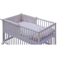 Ohrádková postýlka s vyndavacími příčkami - bílá - 120x60 cm s kompletní výbavou Toro Barva soupravy: Toro béžová Ohrádková postýlka s vyndavacími příčkami - bílá - 120x60 cm s kompletní výbavou Toro Barva soupravy: Toro béžová