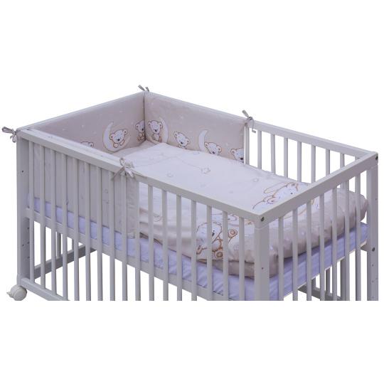 Ohrádková postýlka s vyndavacími příčkami - bílá - 120x60 cm s kompletní výbavou Toro Barva soupravy: Toro béžová Ohrádková postýlka s vyndavacími příčkami - bílá - 120x60 cm s kompletní výbavou Toro Barva soupravy: Toro béžová