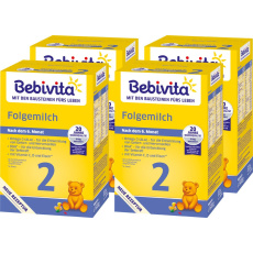 4x BEBIVITA Mléko 2 Instantní pokračovací mléčná výživa od uk. 6. měsíce, 500 g