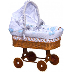 Scarlett Proutěný košík na miminko s boudičkou Scarlett Gusto - modrá